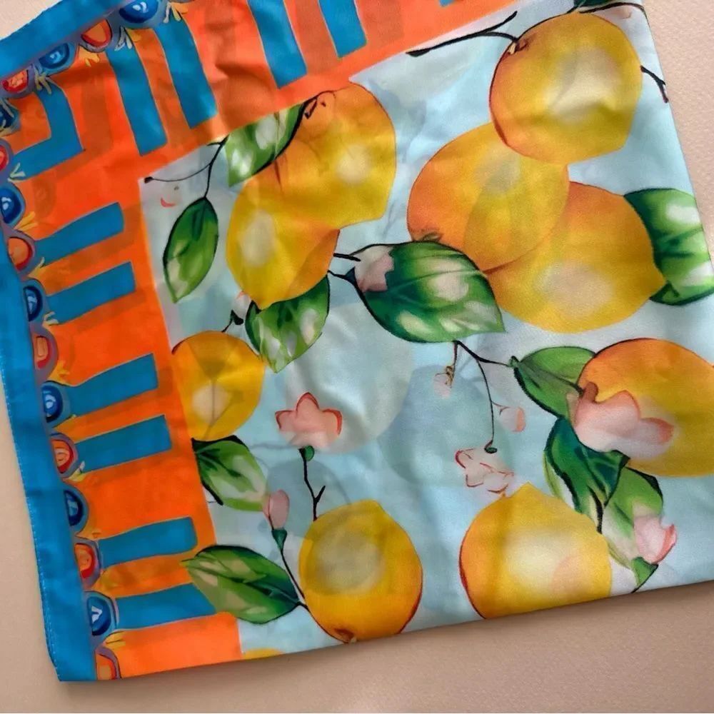 Lemon Print Scarf P87 - Picture 5 of 7
